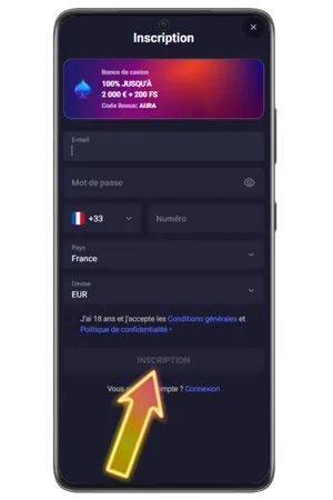 inscription app casino en ligne SpinAura