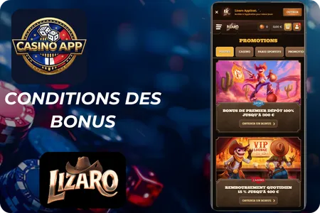 Lizaro casino Conditions des bonus