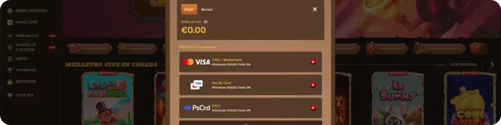 Lizaro Casino Dépôts