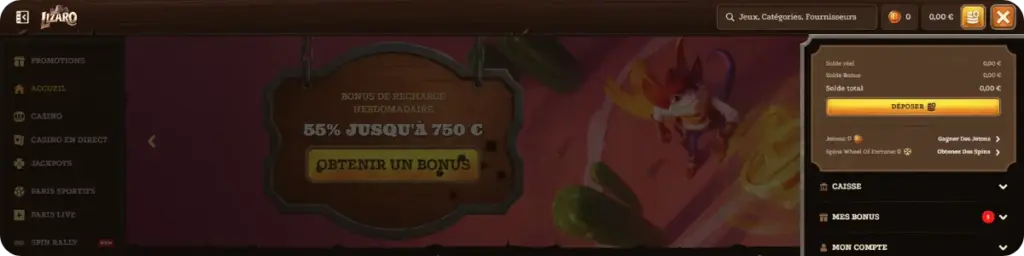 Lizaro Casino Méthodes de paiement acceptées