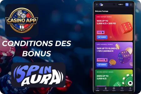 SpinAura casino Conditions des bonus