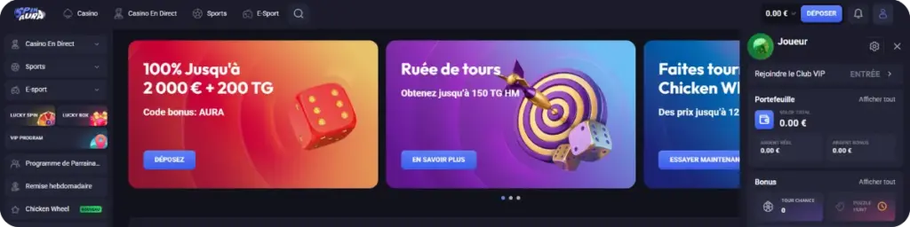 SpinAura Casino Méthodes de paiement acceptées