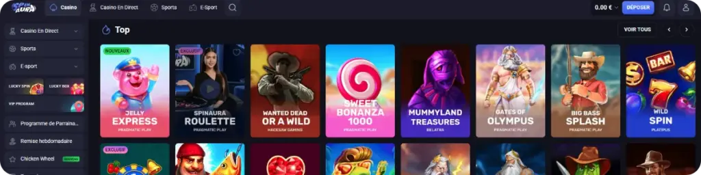 SpinAura Casino Notre expérience