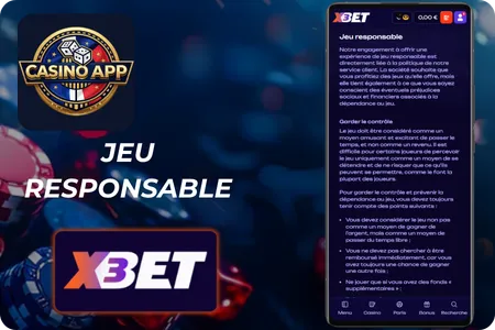 X3bet casino Jeu responsable