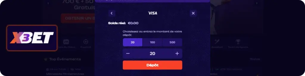 X3Bet Casino Limites de dépôt et de retrait