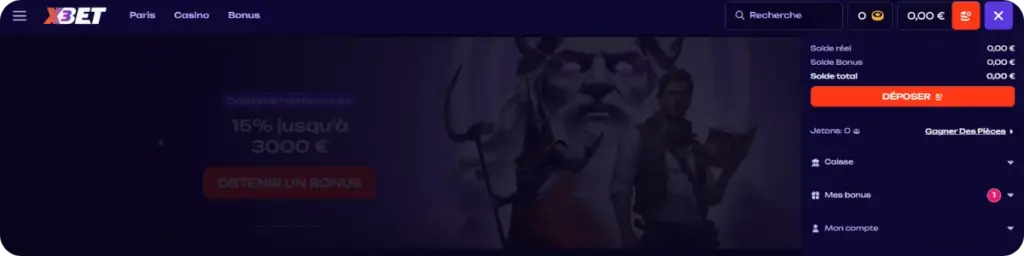 X3Bet Casino Méthodes de paiement acceptées